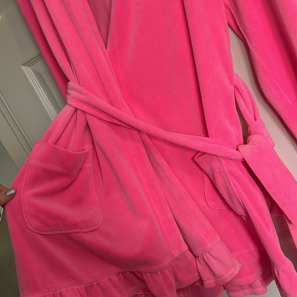 JUICY COUTURE Velvet Robe, Pink, Size M - Picture 5 of 6